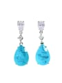 thumb 925 Sterling Silver Geometric Drop Earring With two color 0