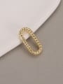 thumb Brass 18K Gold Plated Geometric Spring Ring Clasp 0