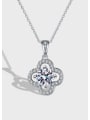 thumb 925 Sterling Silver Moissanite Clover Dainty Necklace 3