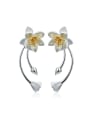 thumb 925 Sterling Silver elegant and refined lotus earrings 0