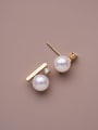 thumb 925 Sterling Silver Imitation Pearl White Ball Dainty Stud Earring 2