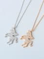thumb 925 Sterling Silver Cubic Zirconia Animal Cute Horse Pendant Necklace 0