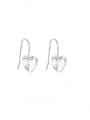 thumb 925 Sterling Silver Cubic Zirconia Heart Minimalist Hook Earring 2