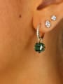 thumb 925 Sterling Silver Cubic Zirconia Geometric Minimalist Huggie Earring 2