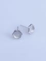 thumb 925 Sterling Silver 18K White Gold Plated Hexagon Earring Setting Stone size: 6*6mm 0