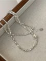 thumb 925 Sterling Silver Freshwater Pearl Geometric Vintage Necklace 2
