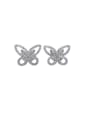 thumb 925 Sterling Silver Cubic Zirconia Hollow  Butterfly Earring 0