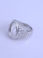 thumb 925 Sterling Silver 18K White Gold Plated Geometric Ring Setting Stone size: 10*14mm 1