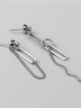 thumb 925 Sterling Silver Tassel Vintage Asymmetric Chain Drop Earring 0