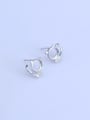 thumb 925 Sterling Silver 18K White Gold Plated Round Earring Setting Stone size: 6*6mm 1