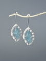 thumb 925 Sterling Silver Natural Stone Leaf Artisan Drop Earring 3