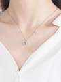 thumb 925 Sterling Silver Cubic Zirconia Letter Minimalist Necklace 1