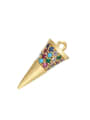 thumb Brass Horn Pendant with Micro-Set Fancy Diamonds 0