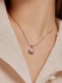 thumb 925 Sterling Silver Cubic Zirconia Flower Dainty Necklace 1