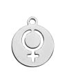thumb Stainless steel Round Charm Height : 14 mm , Width: 12 mm 0