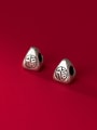 thumb S925 silver aged retro Fu character geometric tapered spacer 2