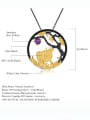 thumb 925 Sterling Silver Natural Stone Zodiac Cow Ethnic Necklace 2