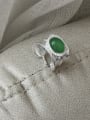 thumb 925 Sterling Silver Natural Stone Geometric Vintage Band Ring 2