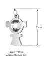 thumb Stainless steel White Cubic Zirconia Charm Height : 14 mm , Width: 23 mm 0