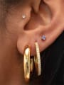 thumb 925 Sterling Silver Cubic Zirconia Geometric Minimalist Stud Earring 1