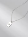 thumb 925 Sterling Silver  Minimalist Six Pointed Star Single Diamond Square Brand Necklace 2