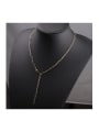 thumb Stainless steel Long buckle cross Minimalist Link Necklace 2