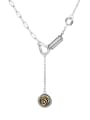thumb 925 Sterling Silver Flower Vintage Lariat Necklace 0