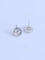 thumb 925 Sterling Silver 18K White Gold Plated Round Earring Setting Stone size: 7*7mm 6*6mm 1
