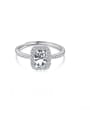 thumb 925 Sterling Silver Cubic Zirconia Geometric Dainty Band Ring 4