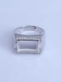 thumb 925 Sterling Silver 18K White Gold Plated Geometric Ring Setting Stone size: 9*14mm 0