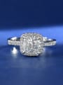 thumb 925 Sterling Silver High Carbon Diamond Geometric Luxury Ring 0