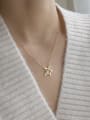 thumb 925 Sterling Silver Rhinestone Gold Star Dainty Necklace 1