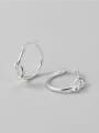 thumb 925 Sterling Silver Round Knot Minimalist Stud Earring 2