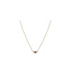 thumb 925 Sterling Silver Cubic Zirconia Red Geometric Dainty Necklace 0