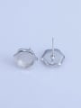 thumb 925 Sterling Silver 18K White Gold Plated Geometric Earring Setting Stone size: 8*8mm 1