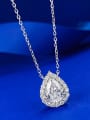 thumb 925 Sterling Silver High Carbon Diamond Pear Shaped Luxury Necklace 1