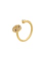 thumb Brass Cubic Zirconia Smiley Dainty Band Ring 0