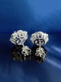 thumb 925 Sterling Silver Cubic Zirconia Round Luxury Cluster Earring 1