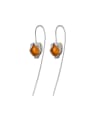 thumb 925 Sterling Silver Natural Topaz Pearls Artisan Hook Earring 0