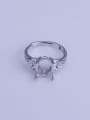thumb 925 Sterling Silver 18K White Gold Plated Heart Ring Setting Stone size: 8*10mm 0