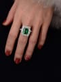 thumb 925 Sterling Silver High Carbon Diamond Green Geometric Luxury Band Ring 1
