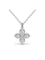 thumb 925 Sterling Silver Cubic Zirconia Clover Dainty Necklace 4