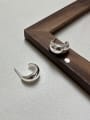 thumb 925 Sterling Silver Geometric Minimalist Curved Smooth  Stud Earring 0