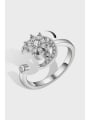 thumb 925 Sterling Silver Cubic Zirconia Moon Minimalist Rotate Band Ring 0