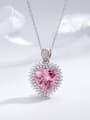 thumb 925 Sterling Silver High Carbon Diamond Heart Luxury Necklace 2