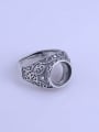 thumb 925 Sterling Silver Geometric Ring Setting Stone size: 10.5*10.5mm 2