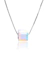 thumb 925 Sterling Silver austrian Crystal Multi Color Geometric Minimalist Necklace 3