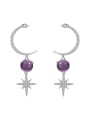 thumb 925 Sterling Silver Natural Stone Star Trend Stud Earring 0