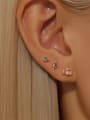 thumb 925 Sterling Silver Cubic Zirconia Geometric Dainty Stud Earring 1