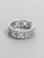 thumb 925 Sterling Silver Cubic Zirconia Geometric Vintage Stackable Ring 0